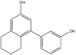 5,6,7,8-テトラヒドロ-4-(3-ヒドロキシフェニル)ナフタレン-2-オール 化学構造式