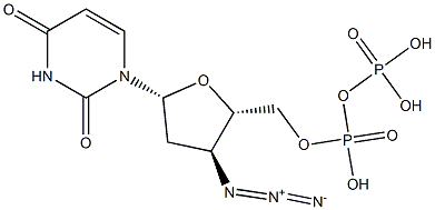 3'-Azido-2',3'-dideoxyuridine 5'-diphosphoric acid 结构式