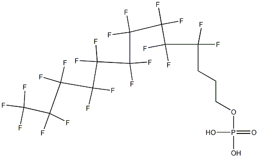 りん酸水素(4,4,5,5,6,6,7,7,8,8,9,9,10,10,11,11,12,12,13,13,13-ヘニコサフルオロトリデカン-1-イル) 化学構造式