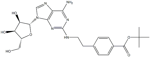 2-[2-(4-tert-Butoxycarbonylphenyl)ethylamino]adenosine Structure