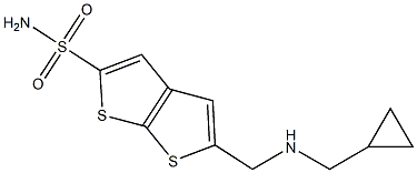 5-[[(シクロプロピルメチル)アミノ]メチル]チエノ[2,3-b]チオフェン-2-スルホンアミド 化学構造式