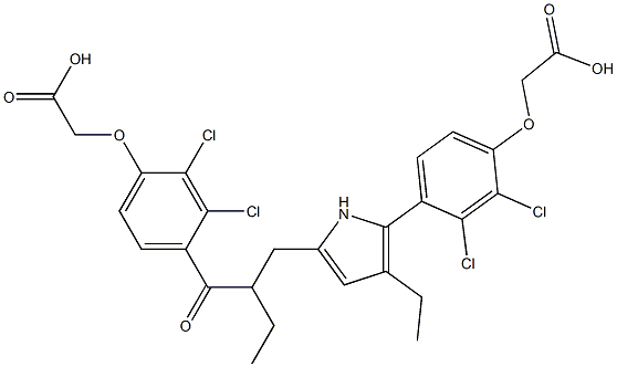 [4-[3-Ethyl-5-[3-[4-(carboxymethoxy)-2,3-dichlorophenyl]-2-ethyl-3-oxopropyl]-1H-pyrrol-2-yl]-2,3-dichlorophenoxy]acetic acid Structure