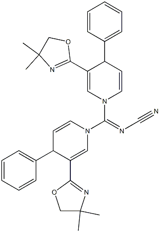 1,1'-(Cyanoiminomethylene)bis[4-phenyl-3-(4,4-dimethyl-2-oxazolin-2-yl)-1,4-dihydropyridine],,结构式