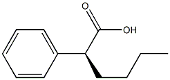 [S,(+)]-2-フェニルヘキサン酸 化学構造式