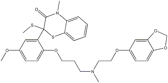  2-[2-[3-[N-[2-(1,3-Benzodioxol-5-yloxy)ethyl]methylamino]propyloxy]-5-methoxyphenyl]-2-methylthio-4-methyl-4H-1,4-benzothiazin-3(2H)-one