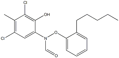 2-(2-Pentylphenoxyformylamino)-4,6-dichloro-5-methylphenol Struktur