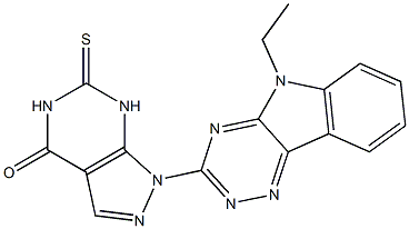 6,7-Dihydro-6-thioxo-1-(5-ethyl-5H-1,2,4-triazino[5,6-b]indol-3-yl)-1H-pyrazolo[3,4-d]pyrimidin-4(5H)-one Structure