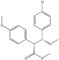 (2R,3R)-3-メトキシ-2-(4-メトキシフェニル)-3-(4-クロロフェニル)プロピオン酸メチル 化学構造式