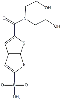 N,N-Bis(2-hydroxyethyl)-5-sulfamoylthieno[2,3-b]thiophene-2-carboxamide 结构式