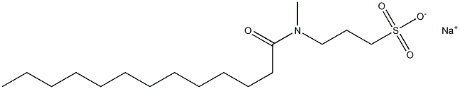 3-(N-Tridecanoyl-N-methylamino)-1-propanesulfonic acid sodium salt 结构式