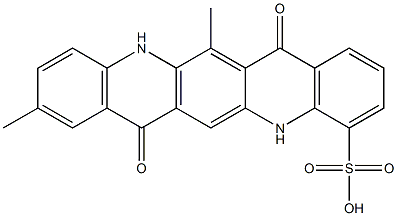 5,7,12,14-テトラヒドロ-9,13-ジメチル-7,14-ジオキソキノ[2,3-b]アクリジン-4-スルホン酸 化学構造式