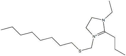 1-Ethyl-2-propyl-3-[(octylthio)methyl]-4,5-dihydro-1H-imidazol-3-ium Structure