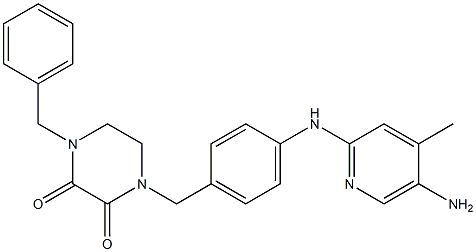 1-[4-[(5-Amino-4-methyl-2-pyridinyl)amino]benzyl]-4-benzyl-2,3-piperazinedione Struktur