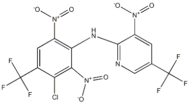 5-Trifluoromethyl-3-nitro-N-(3-chloro-4-trifluoromethyl-2,6-dinitrophenyl)pyridin-2-amine,,结构式