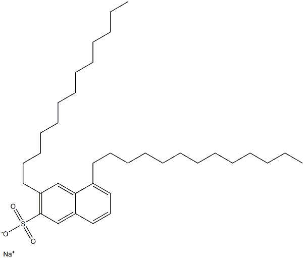 3,5-ジトリデシル-2-ナフタレンスルホン酸ナトリウム 化学構造式