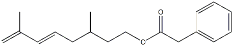 Phenylacetic acid 3,7-dimethyl-5,7-octadienyl ester Structure