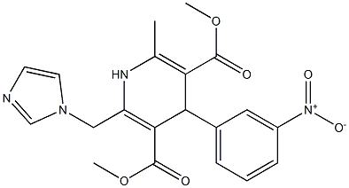 6-(1H-Imidazol-1-ylmethyl)-4-(3-nitrophenyl)-2-methyl-1,4-dihydropyridine-3,5-dicarboxylic acid 3-methyl 5-methyl ester Struktur
