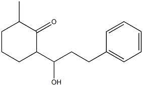 2-(1-Hydroxy-3-phenylpropyl)-6-methylcyclohexanone,,结构式