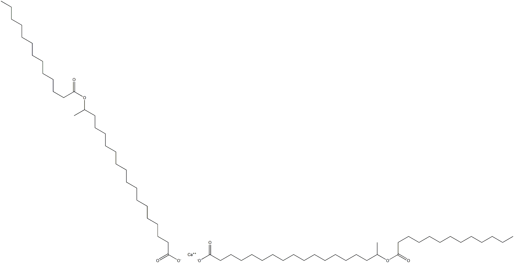 Bis(17-tridecanoyloxyoctadecanoic acid)calcium salt Structure