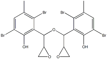 2,5-ジブロモ-6-ヒドロキシ-3-メチルフェニルグリシジルエーテル 化学構造式