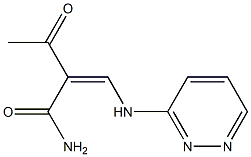 3-オキソ-2-[(Z)-(ピリダジン-3-イル)アミノメチレン]ブタンアミド 化学構造式