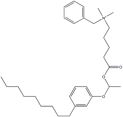 N,N-Dimethyl-N-benzyl-N-[4-[[1-(3-nonylphenyloxy)ethyl]oxycarbonyl]butyl]aminium Struktur