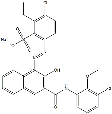 3-Chloro-2-ethyl-6-[[3-[[(3-chloro-2-methoxyphenyl)amino]carbonyl]-2-hydroxy-1-naphtyl]azo]benzenesulfonic acid sodium salt