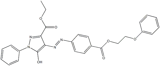 5-Hydroxy-4-[4-(2-phenoxyethoxycarbonyl)phenylazo]-1-phenyl-1H-pyrazole-3-carboxylic acid ethyl ester,,结构式