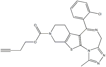 1-Methyl-6-(2-chlorophenyl)-9-[(3-butynyloxy)carbonyl]-7,8,9,10-tetrahydro-4H-pyrido[4',3':4,5]thieno[3,2-f][1,2,4]triazolo[4,3-a][1,4]diazepine