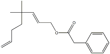 Phenylacetic acid 4,4-dimethyl-2,7-octadienyl ester Structure