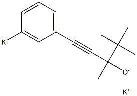 Potassium 3-(3-potassiophenyl)-1-tert-butyl-1-methyl-2-propyne-1-olate Struktur