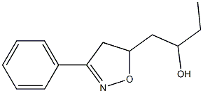 1-[(3-フェニル-4,5-ジヒドロイソオキサゾール)-5-イル]ブタン-2-オール 化学構造式