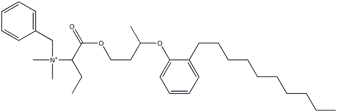 N,N-Dimethyl-N-benzyl-N-[1-[[3-(2-decylphenyloxy)butyl]oxycarbonyl]propyl]aminium Struktur