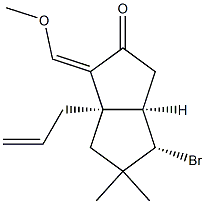 (1R,5R,6S)-6-Bromo-2-(methoxymethylene)-7,7-dimethyl-1-(2-propenyl)bicyclo[3.3.0]octan-3-one,,结构式
