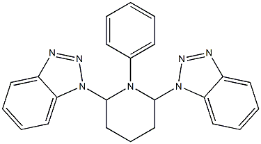 1-フェニル-2,6-ビス(1H-ベンゾトリアゾール-1-イル)ピペリジン 化学構造式