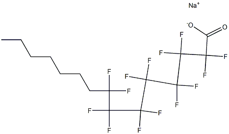 2,2,3,3,4,4,5,5,6,6,7,7,8,8-テトラデカフルオロペンタデカン酸ナトリウム 化学構造式