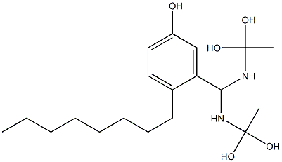 3-[Bis[(1,1-dihydroxyethyl)amino]methyl]-4-octylphenol Structure