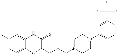 2-[3-[4-[3-(Trifluoromethyl)phenyl]piperazin-1-yl]propyl]-6-methyl-2H-1,4-benzoxazin-3(4H)-one,,结构式