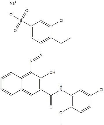 3-Chloro-4-ethyl-5-[[3-[[(3-chloro-6-methoxyphenyl)amino]carbonyl]-2-hydroxy-1-naphtyl]azo]benzenesulfonic acid sodium salt