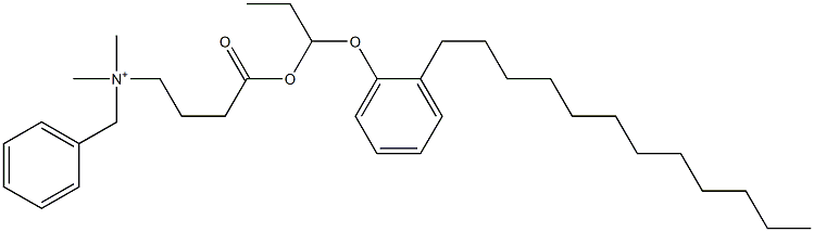 N,N-Dimethyl-N-benzyl-N-[3-[[1-(2-dodecylphenyloxy)propyl]oxycarbonyl]propyl]aminium Structure