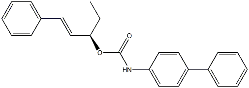 (+)-p-Phenylphenylcarbamic acid (E,R)-1-phenyl-1-pentene-3-yl ester Struktur