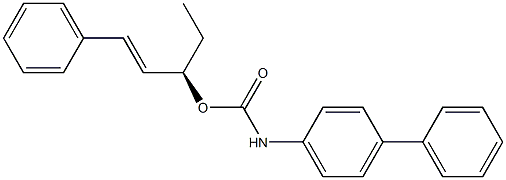 (+)-p-Phenylphenylcarbamic acid (E,R)-1-phenyl-1-pentene-3-yl ester Structure