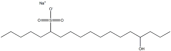 15-Hydroxyoctadecane-6-sulfonic acid sodium salt,,结构式