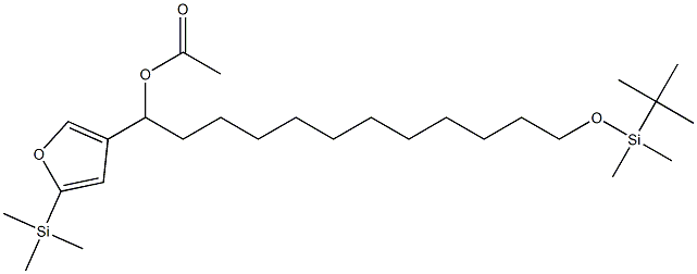 酢酸1-[5-(トリメチルシリル)-3-フリル]-12-(tert-ブチルジメチルシロキシ)ドデシル 化学構造式