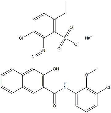  3-Chloro-6-ethyl-2-[[3-[[(3-chloro-2-methoxyphenyl)amino]carbonyl]-2-hydroxy-1-naphtyl]azo]benzenesulfonic acid sodium salt