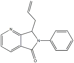 6-フェニル-7-(2-プロペニル)-6,7-ジヒドロ-5H-ピロロ[3,4-b]ピリジン-5-オン 化学構造式