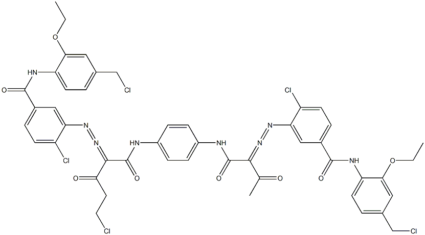 3,3'-[2-(Chloromethyl)-1,4-phenylenebis[iminocarbonyl(acetylmethylene)azo]]bis[N-[4-(chloromethyl)-2-ethoxyphenyl]-4-chlorobenzamide] Structure