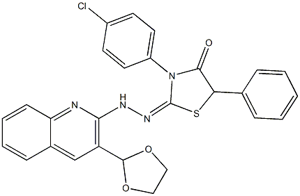  2-[2-[3-(1,3-Dioxolane-2-yl)quinoline-2-yl]hydrazono]-3-(4-chlorophenyl)-5-phenylthiazolidine-4-one