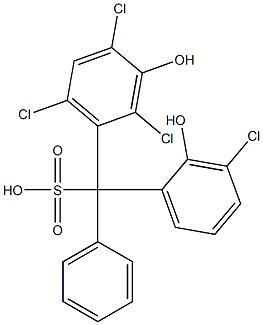 (3-Chloro-2-hydroxyphenyl)(2,4,6-trichloro-3-hydroxyphenyl)phenylmethanesulfonic acid 结构式