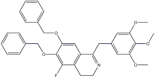 5-Fluoro-6,7-bis(benzyloxy)-3,4-dihydro-1-[(3,4,5-trimethoxyphenyl)methyl]isoquinoline 结构式